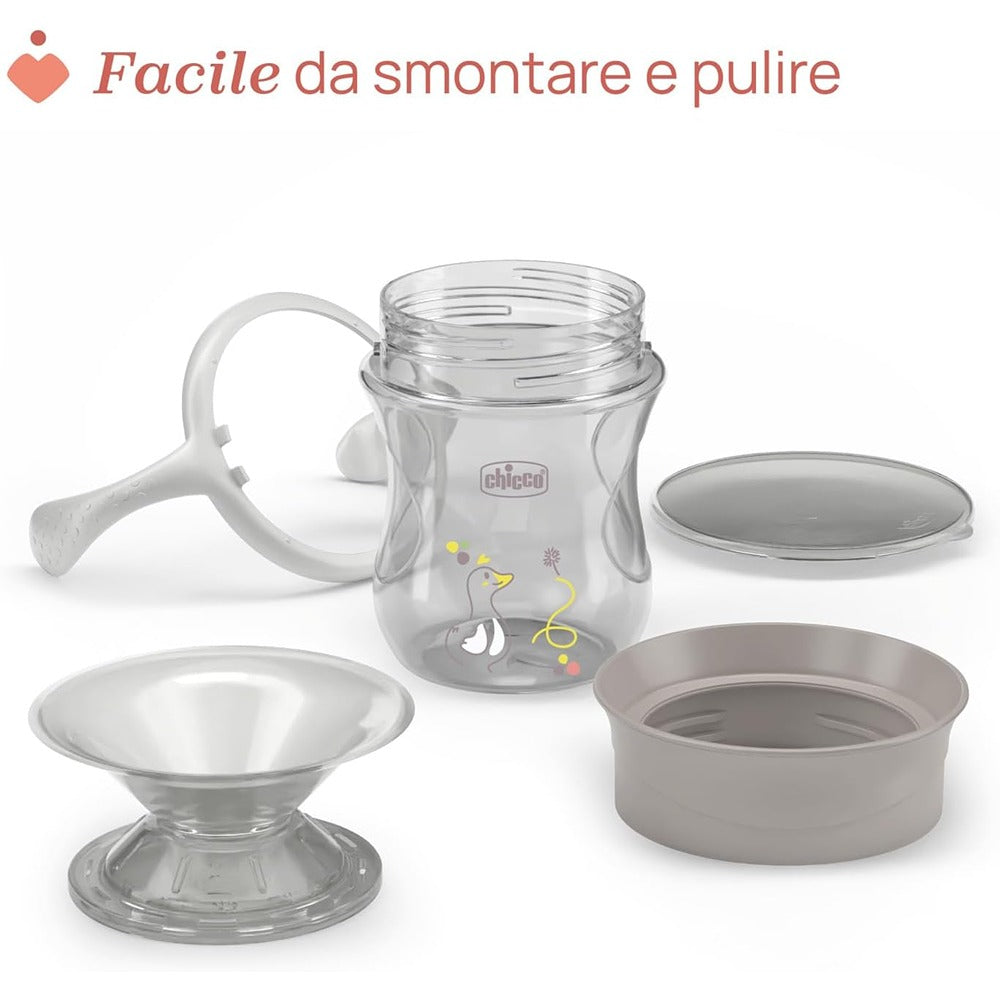 Chicco Tazza Perfect 360° Con Manici Removibili 200 ml Grigia 12+ Mesi
