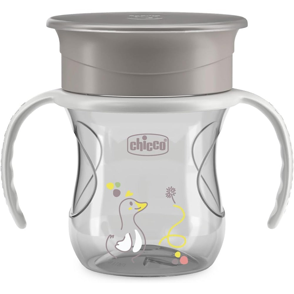 Chicco Tazza Perfect 360° Con Manici Removibili 200 ml Grigia 12+ Mesi