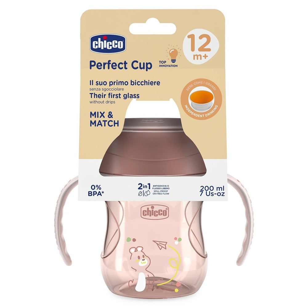 Chicco Tazza Perfect 360° Con Manici Removibili 200 ml Rosa 12+ Mesi