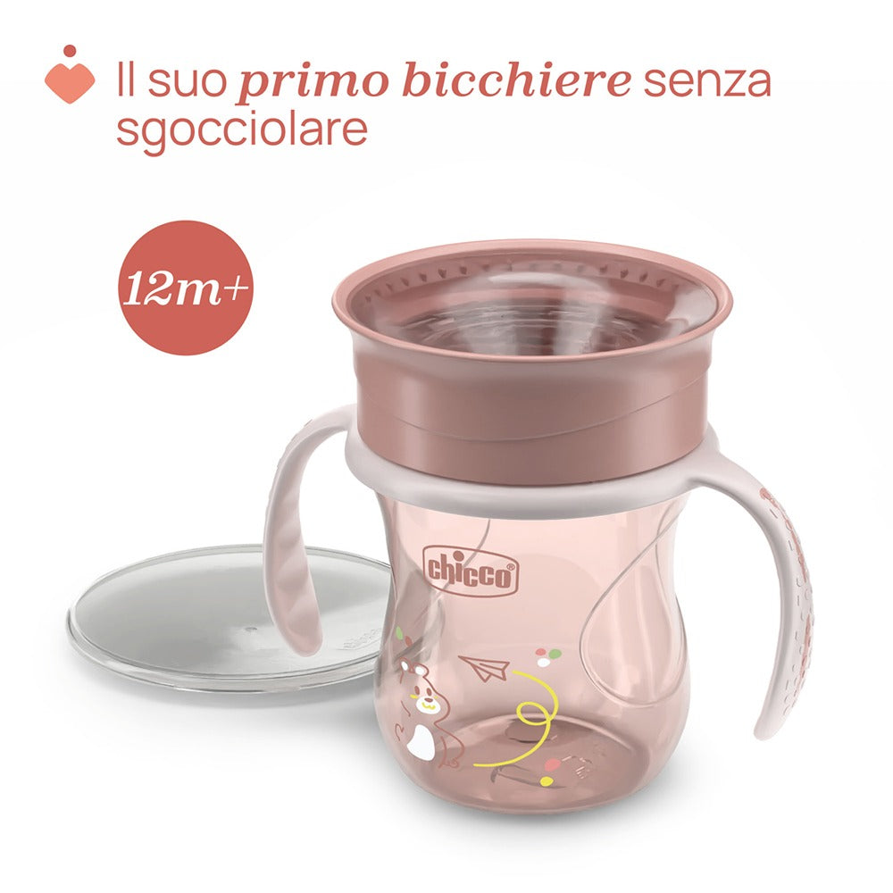 Chicco Tazza Perfect 360° Con Manici Removibili 200 ml Rosa 12+ Mesi