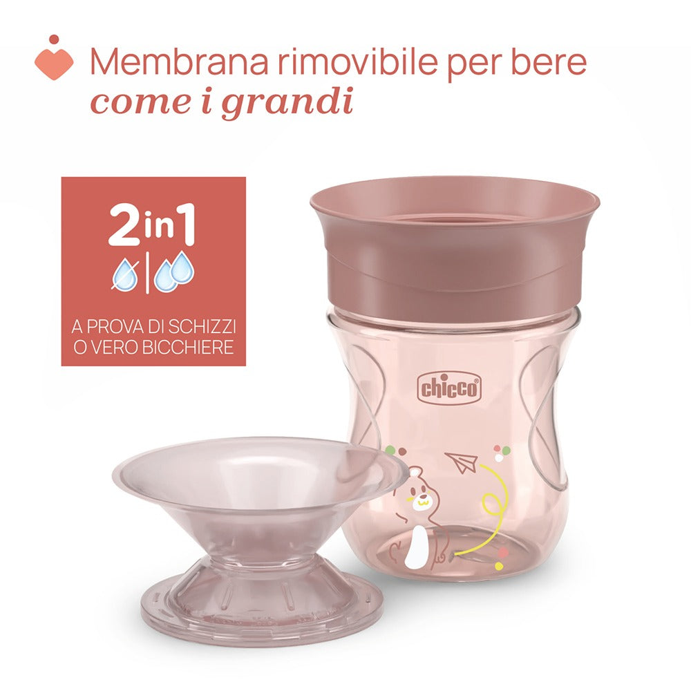 Chicco Tazza Perfect 360° Con Manici Removibili 200 ml Rosa 12+ Mesi