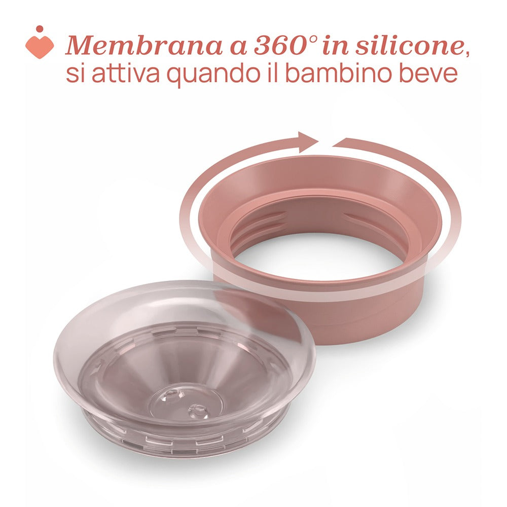 Chicco Tazza Perfect 360° Con Manici Removibili 200 ml Rosa 12+ Mesi