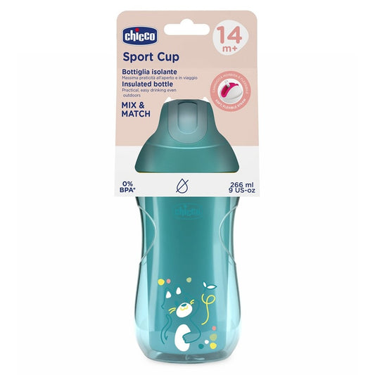 Chicco Tazza Sport Antigoccia Termica 266 ml Azzurra 14+ Mese