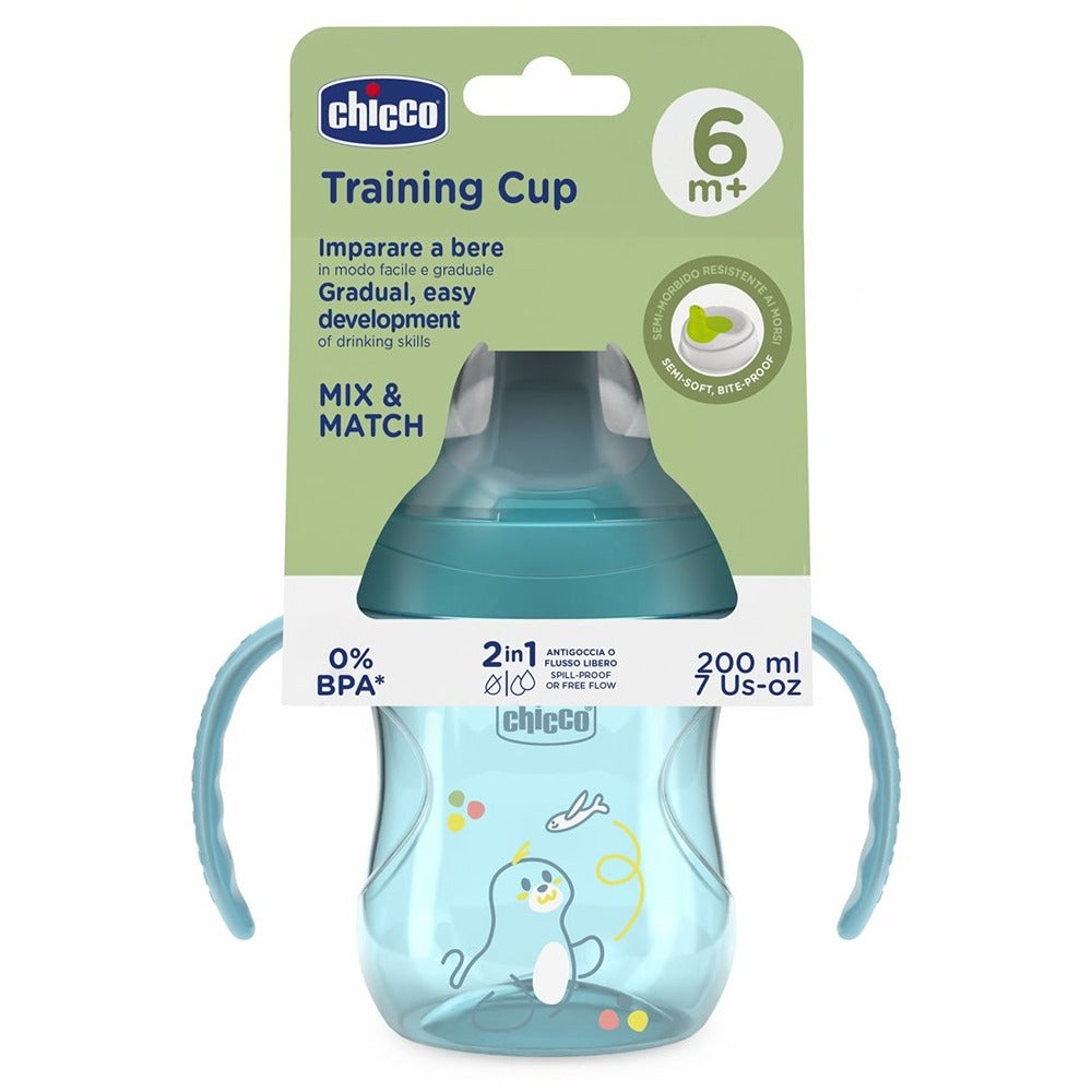 Chicco Tazza Training Antigoccia Con Manici Removibili Azzurra 6+ Mesi
