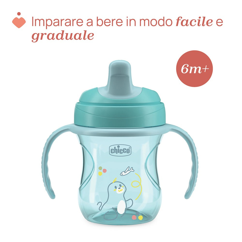 Chicco Tazza Training Antigoccia Con Manici Removibili Azzurra 6+ Mesi