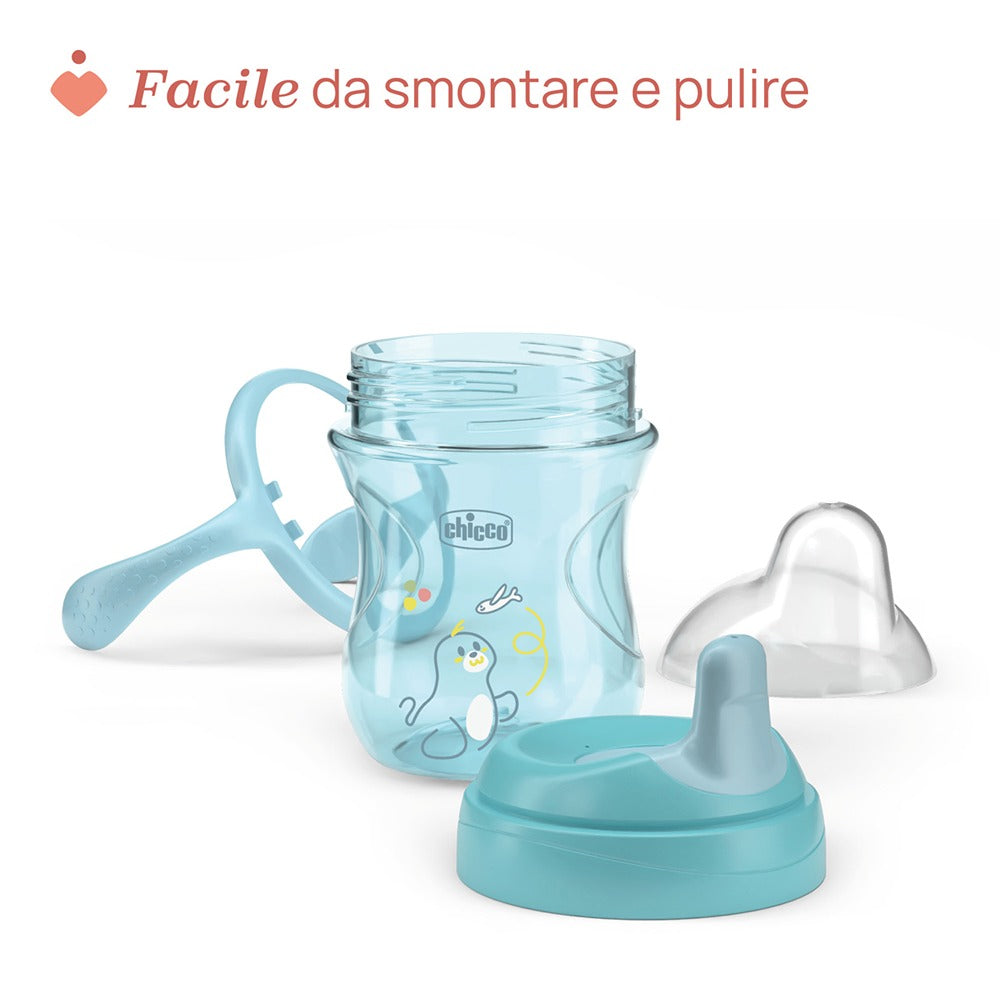 Chicco Tazza Training Antigoccia Con Manici Removibili Azzurra 6+ Mesi