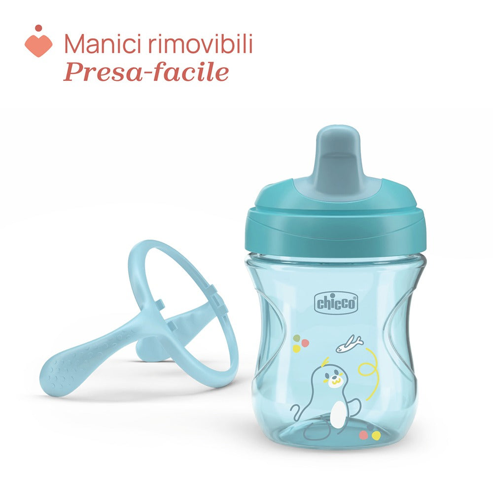 Chicco Tazza Training Antigoccia Con Manici Removibili Azzurra 6+ Mesi