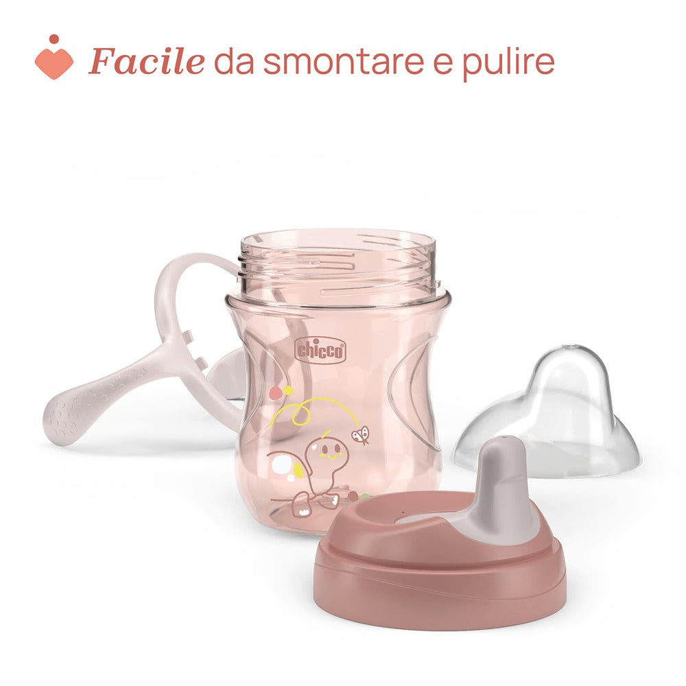 Chicco Tazza Training Antigoccia Con Manici Removibili Rosa 6+ Mesi