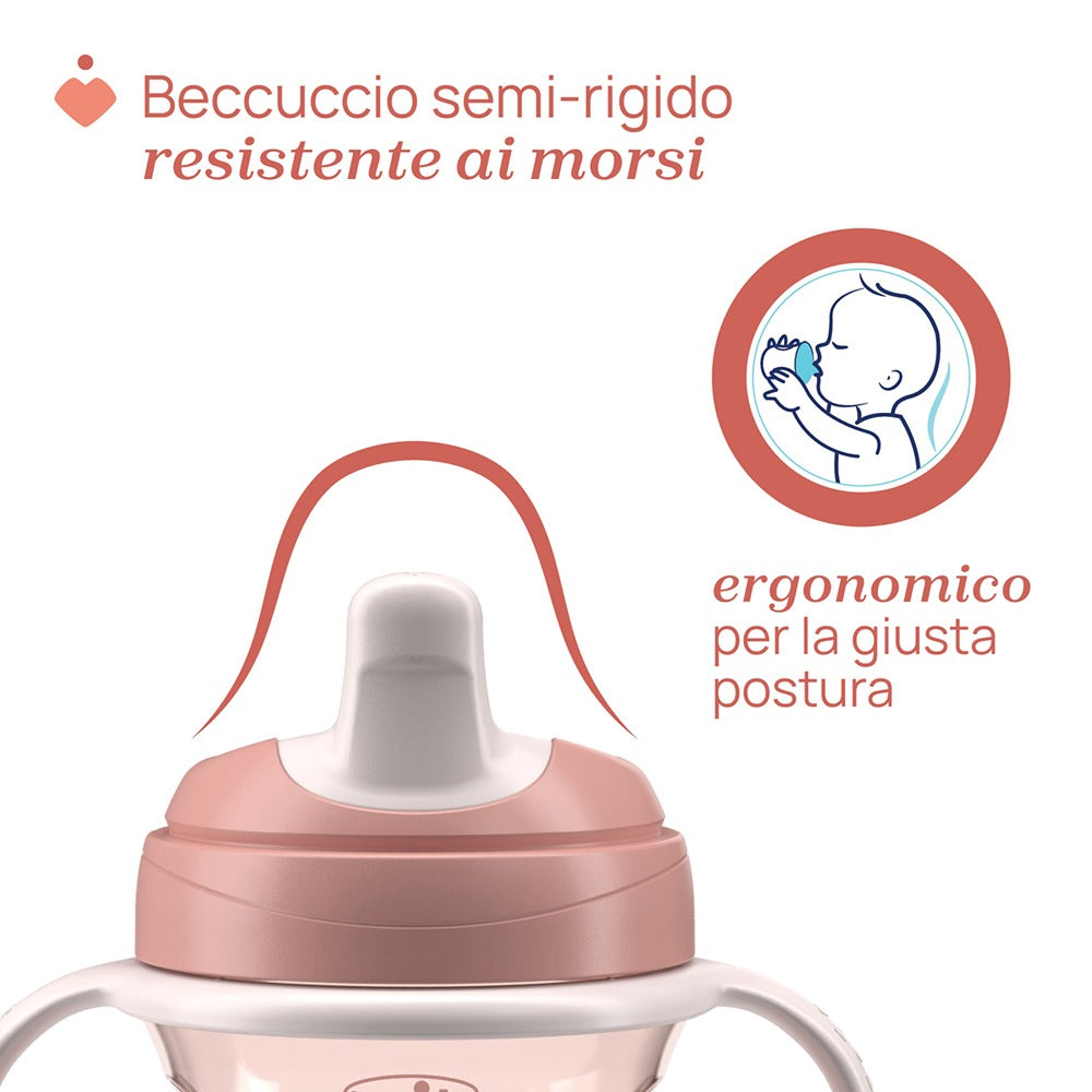 Chicco Tazza Training Antigoccia Con Manici Removibili Rosa 6+ Mesi