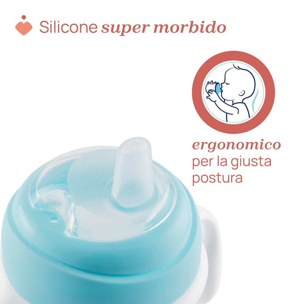 Chicco Tazza Di Transition Antigoccia 200 ml Azzurra 4+ Mesi