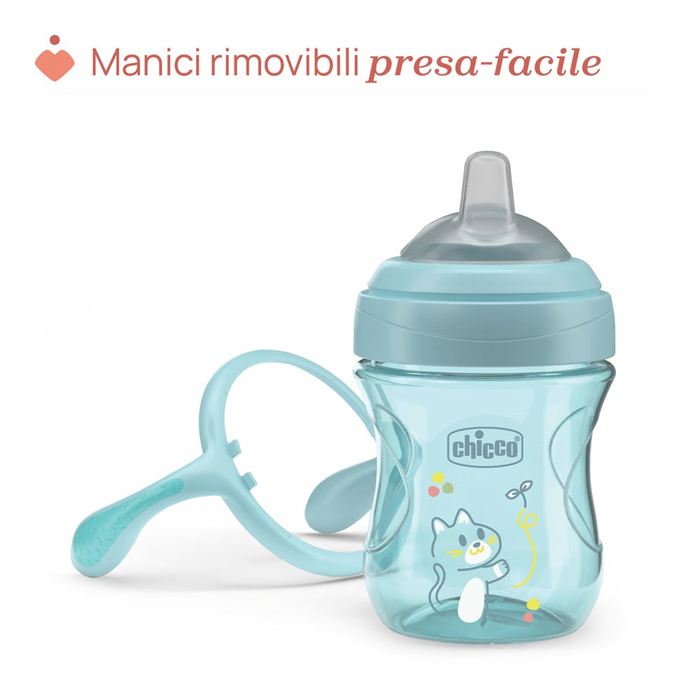 Chicco Tazza Di Transition Antigoccia 200 ml Azzurra 4+ Mesi