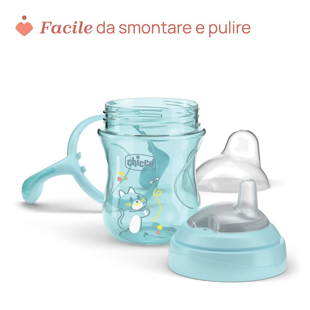 Chicco Tazza Di Transition Antigoccia 200 ml Azzurra 4+ Mesi