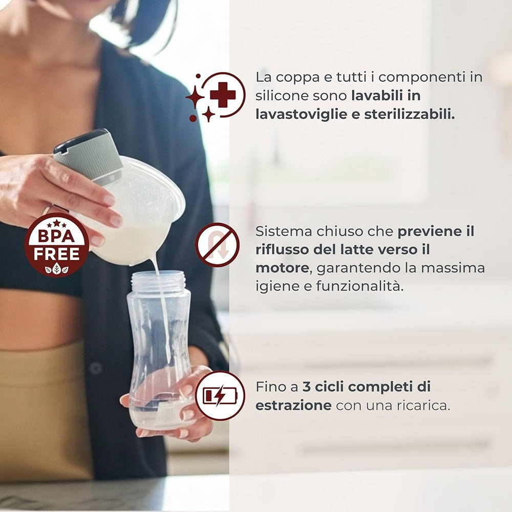 Nuvita Materno Comfort 1260W Tiralatte Elettrico Indossabile Singolo A 3 Fasi