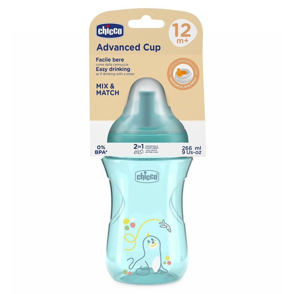 Chicco Tazza Advanced Antigoccia 266 ml Azzurra 12+ Mesi