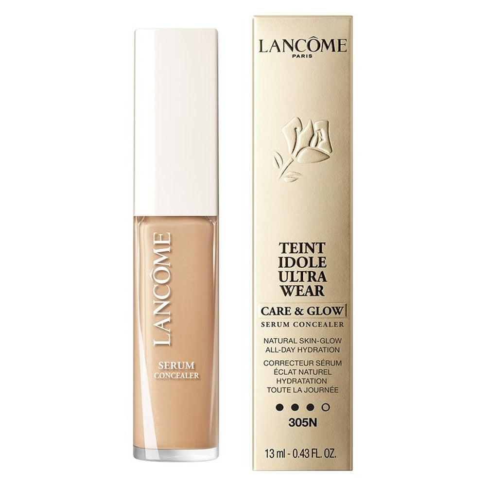 Lancôme Teint Idole Ultra Wear Care&glow Serum Concealer - Correttore con 81% di Siero Idratante Tenuta 24Ore & Effetto Luminosità Naturale
