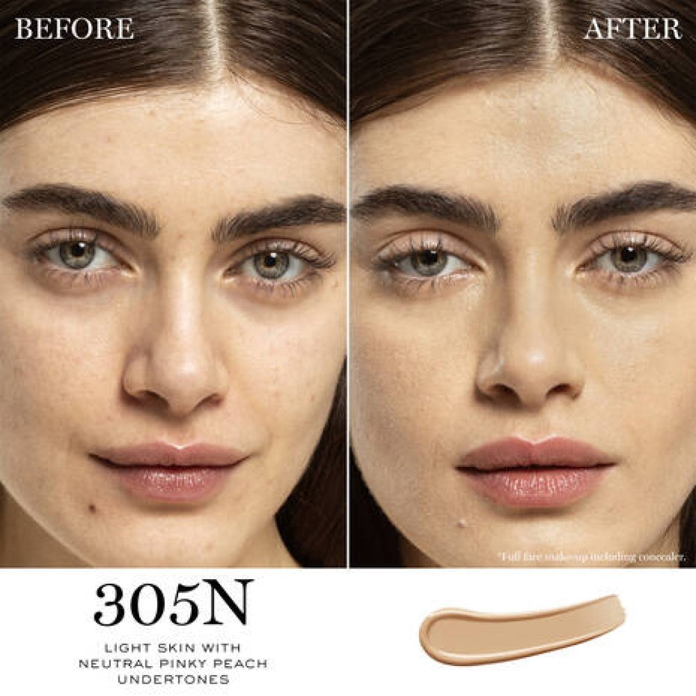 Lancôme Teint Idole Ultra Wear Care&glow Serum Concealer - Correttore con 81% di Siero Idratante Tenuta 24Ore & Effetto Luminosità Naturale