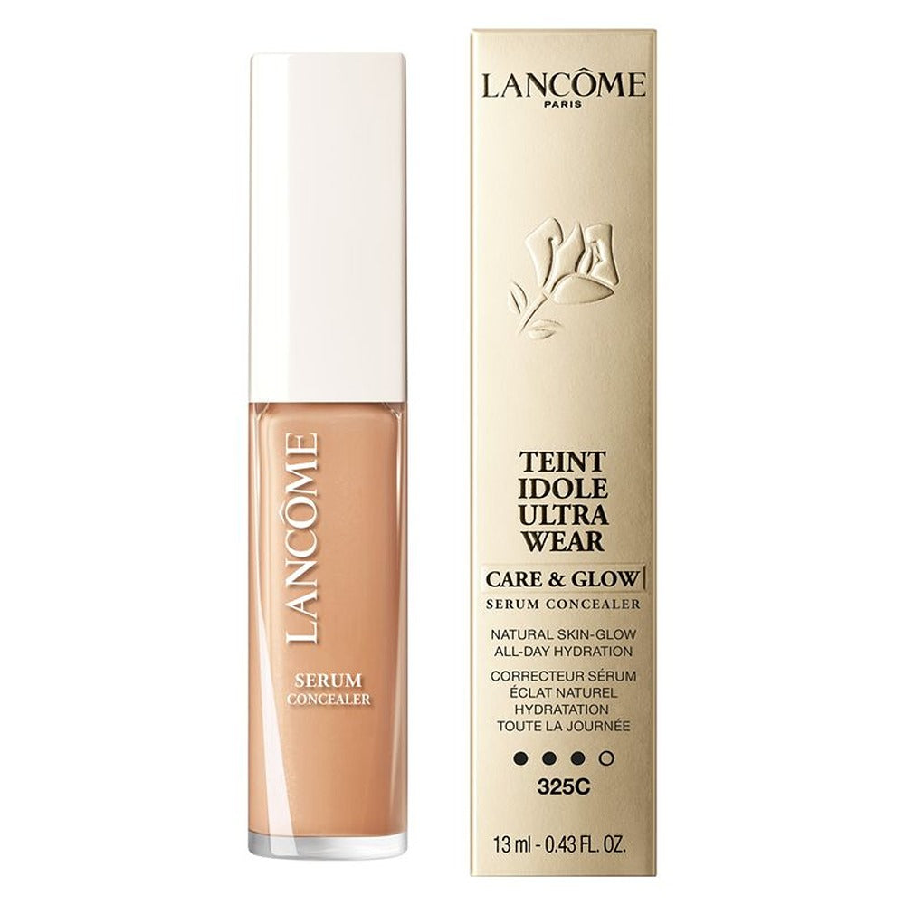 Lancôme Teint Idole Ultra Wear Care&glow Serum Concealer - Correttore con 81% di Siero Idratante Tenuta 24Ore & Effetto Luminosità Naturale