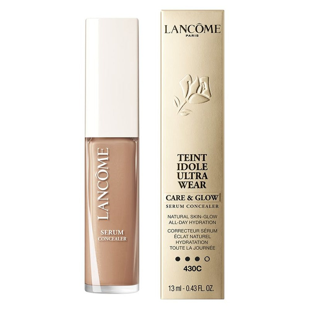 Lancôme Teint Idole Ultra Wear Care&glow Serum Concealer - Correttore con 81% di Siero Idratante Tenuta 24Ore & Effetto Luminosità Naturale