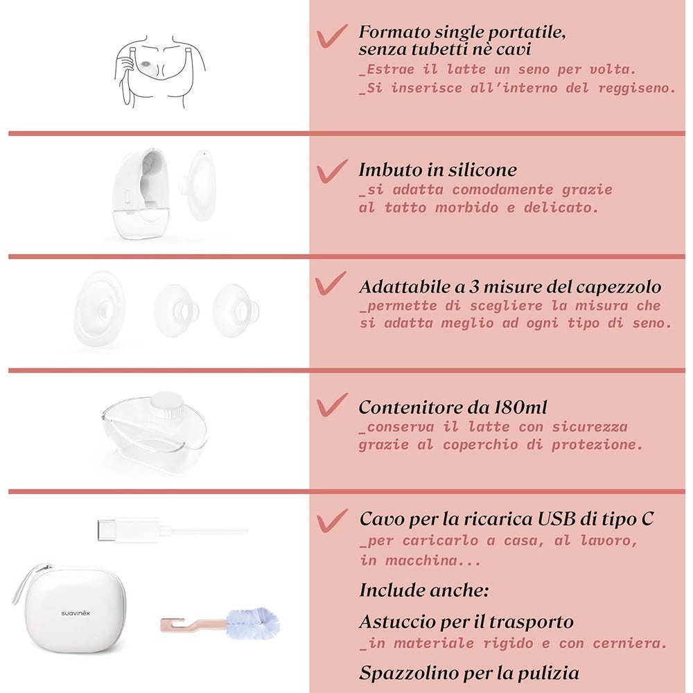 Suavinex Tiralatte Elettrico A Mani Libere