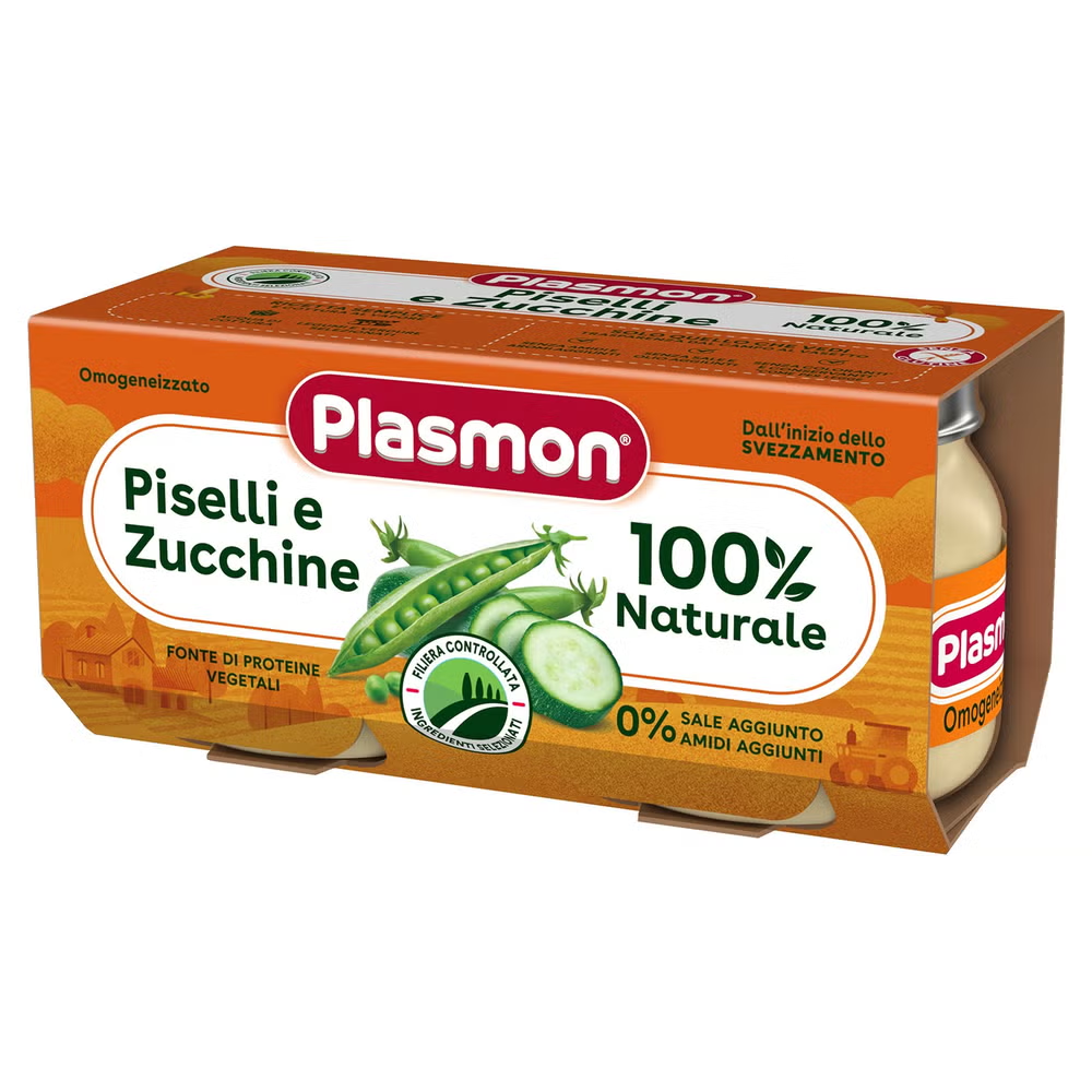 Plasmon Omogeneizzato Verdura Piselli Zucchine 2x80 gr