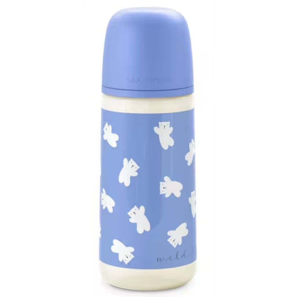 Suavinex Wild & Free Biberon PP Tettarella In Silicone Sx Pro Flusso Denso 360 ml Blu 6+ Mesi