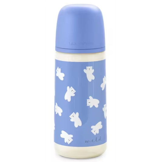 Suavinex Wild & Free Biberon PP Tettarella In Silicone Sx Pro Flusso Denso 360 ml Blu 6+ Mesi