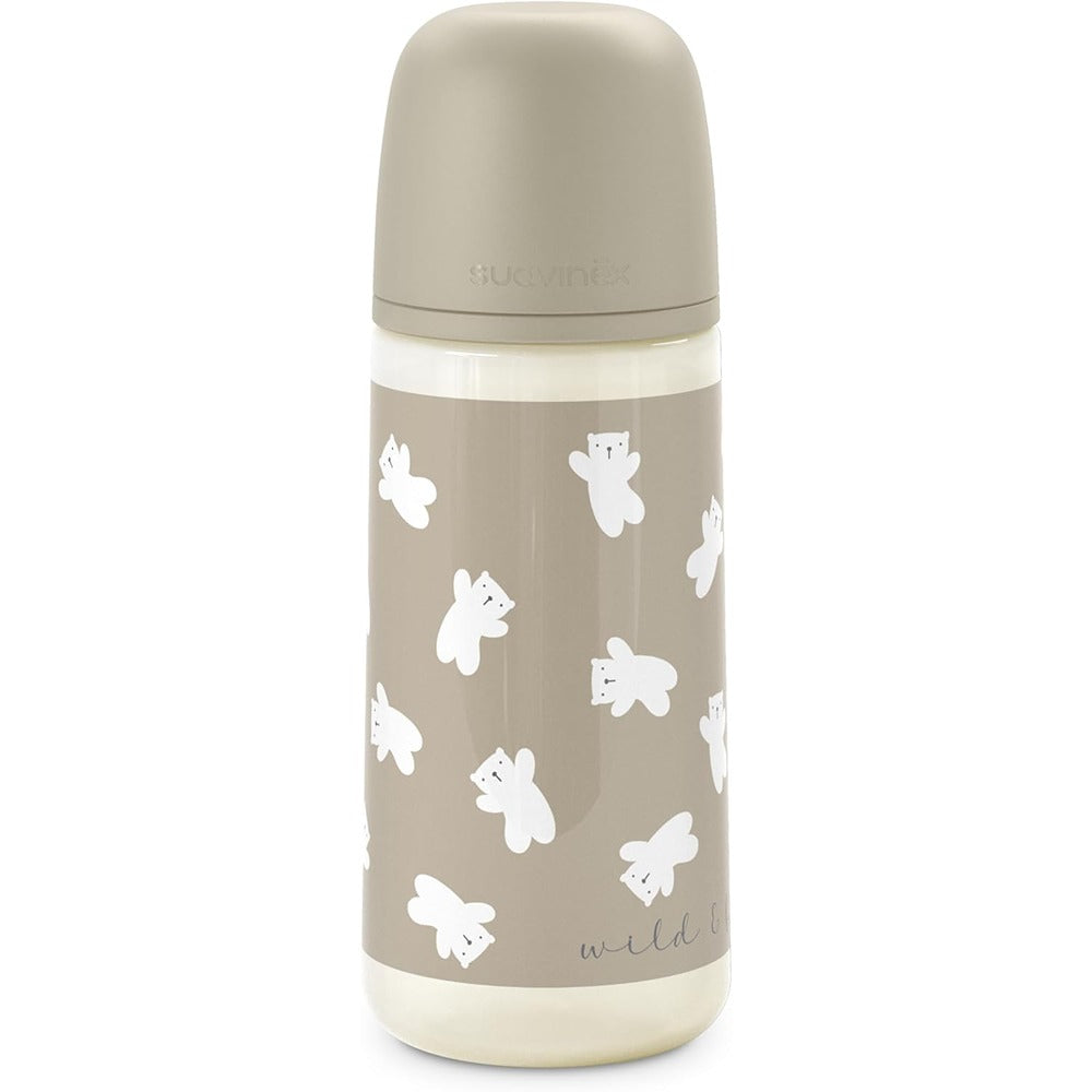 Suavinex Wild & Free Biberon PP Tettarella In Silicone Sx Pro Flusso Denso 360 ml Neutro 6+ Mesi