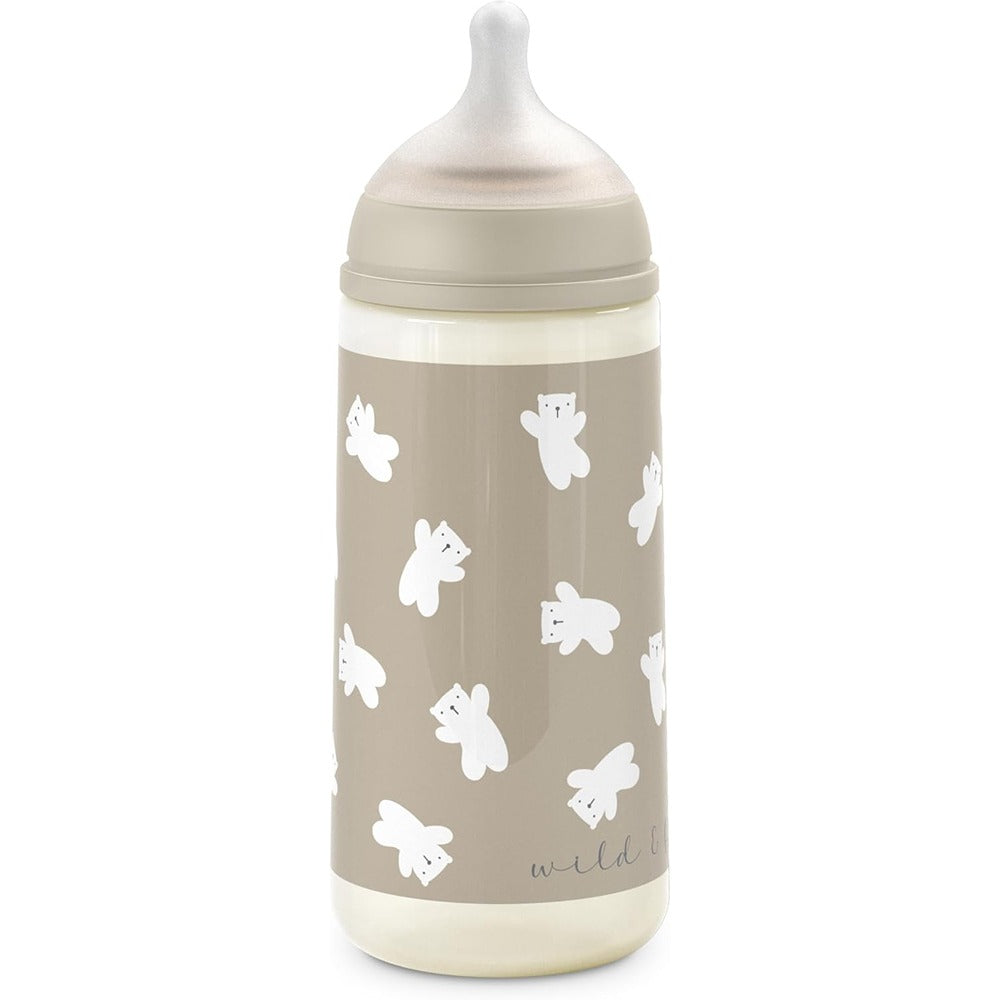 Suavinex Wild & Free Biberon PP Tettarella In Silicone Sx Pro Flusso Denso 360 ml Neutro 6+ Mesi