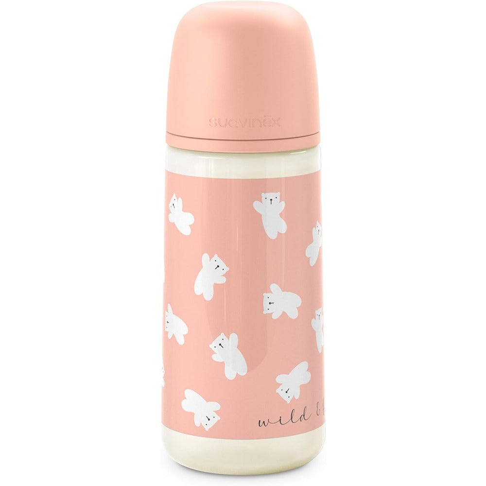 Suavinex Wild & Free Biberon PP Tettarella In Silicone Sx Pro Flusso Denso 360 ml Rosa 6+ Mesi