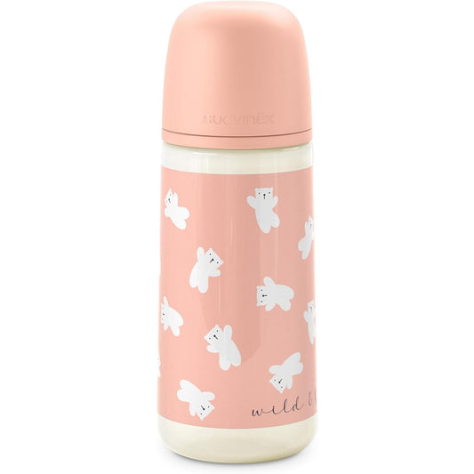 Suavinex Wild & Free Biberon PP Tettarella In Silicone Sx Pro Flusso Denso 360 ml Rosa 6+ Mesi