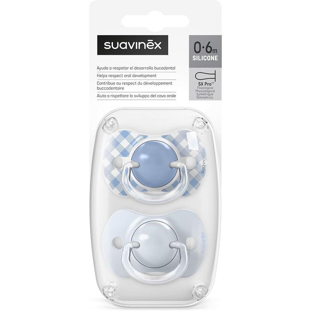 Suavinex Wild & Free Succhietti Tettarella Simmetrica In Silicone Sx Pro Azzurro 0-6 Mesi