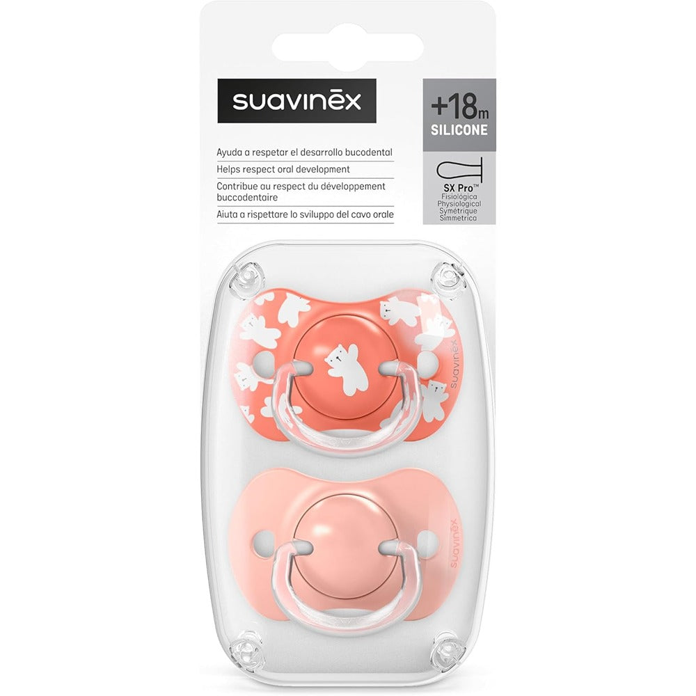 Suavinex Wild & Free Succhietti Tettarella Simmetrica In Silicone Sx Pro Rosa 18+ Mesi