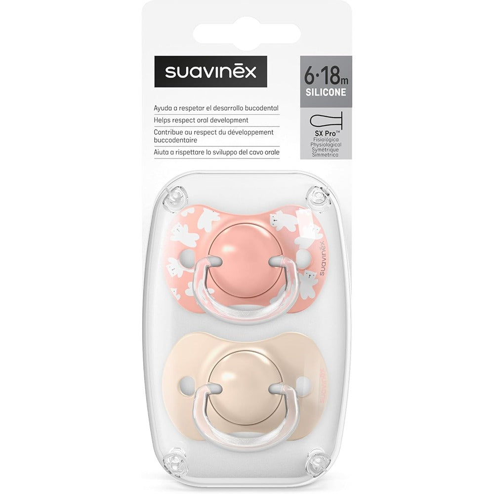Suavinex Wild & Free Succhietti Tettarella Simmetrica In Silicone Sx Pro Rosa 6-18 Mesi