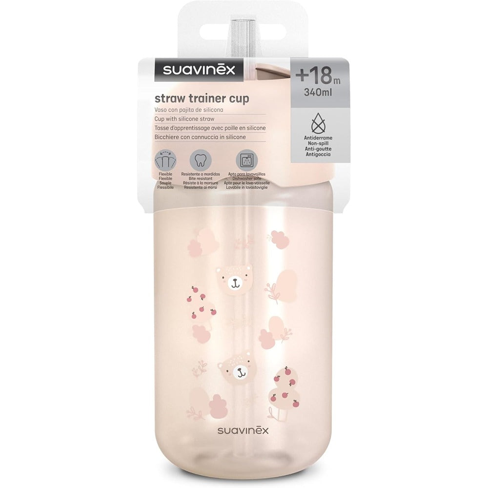 Suavinex Wild & Free Tazza Con Cannuccia 340 ml Rosa 18+ Mesi