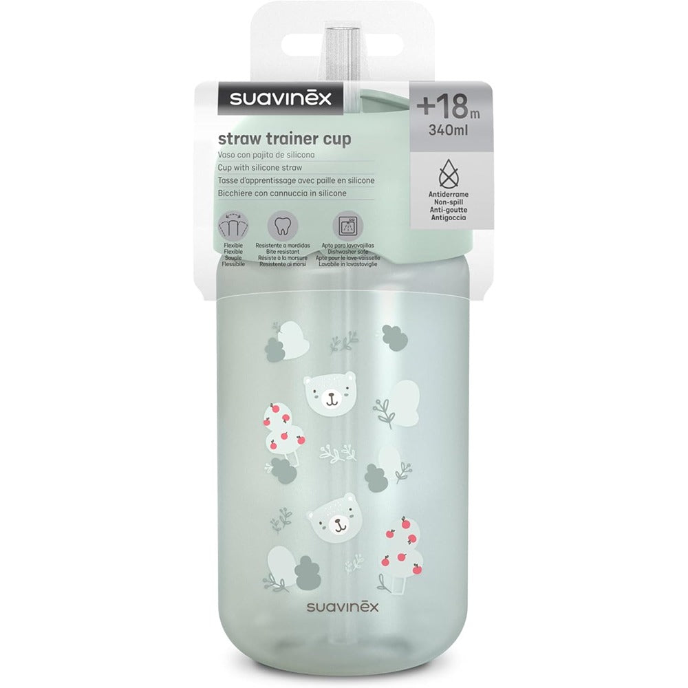 Suavinex Wild & Free Tazza Con Cannuccia 340 ml Verde 18+ Mesi
