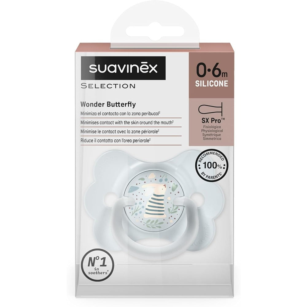 Suavinex Wonder Butterfly Succhietto Tettarella In Silicone SX Pro Azzurro 0-6 Mesi