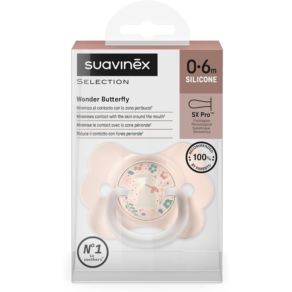 Suavinex Wonder Butterfly Succhietto Tettarella In Silicone SX Pro Rosa 0-6 Mesi