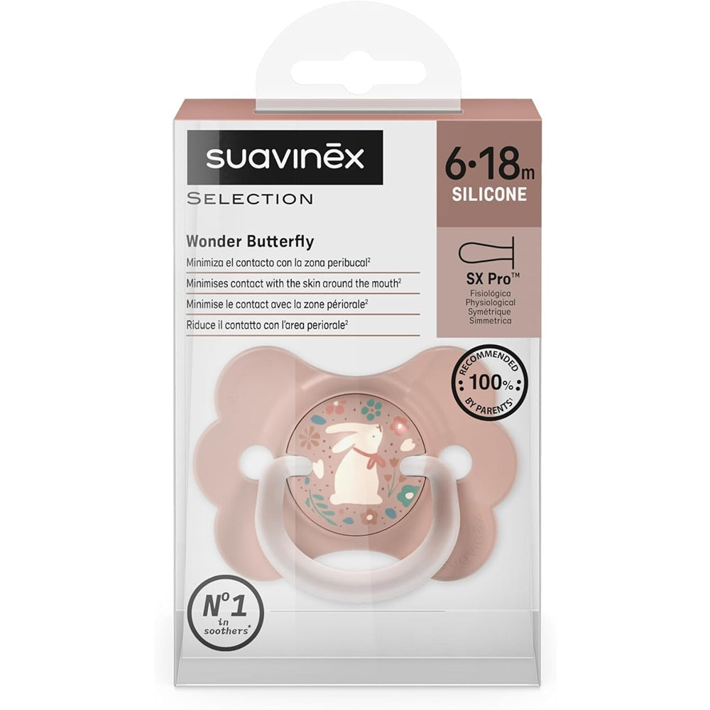 Suavinex Wonder Butterfly Succhietto Tettarella In Silicone SX Pro Rosa 6-18 Mesi