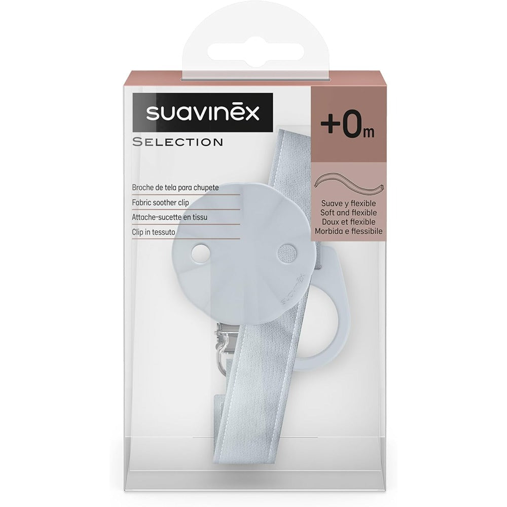 Suavinex Wonder Clip Portaciuccio In Tessuto Design Azzurro