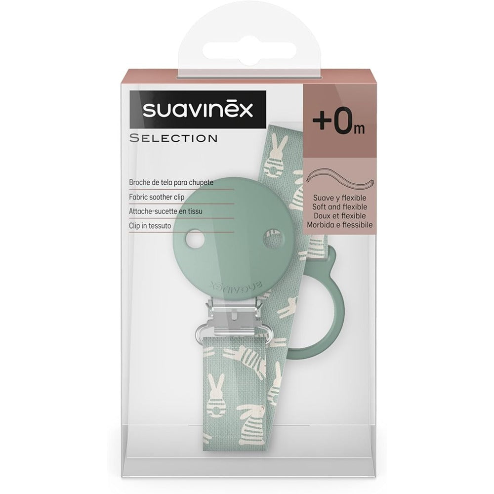 Suavinex Wonder Clip Portaciuccio In Tessuto Design Coniglio Azzurro