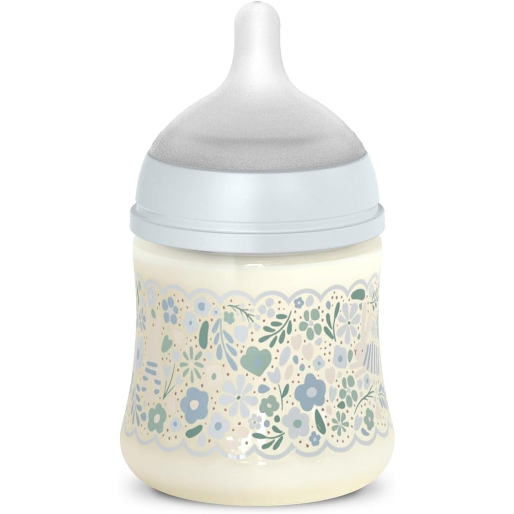 Suavinex wonderland Liberty Biberon Tettarella In Silicone Flusso Lento Azzurro 150 ml 0+ Mesi