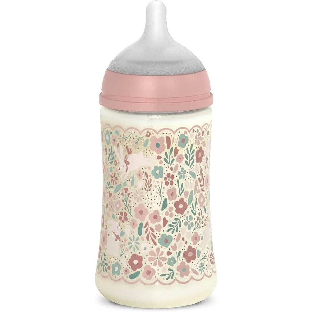 Suavinex wonderland Liberty Biberon Tettarella In Silicone Flusso Medio Rosa 270 ml 3+ Mesi