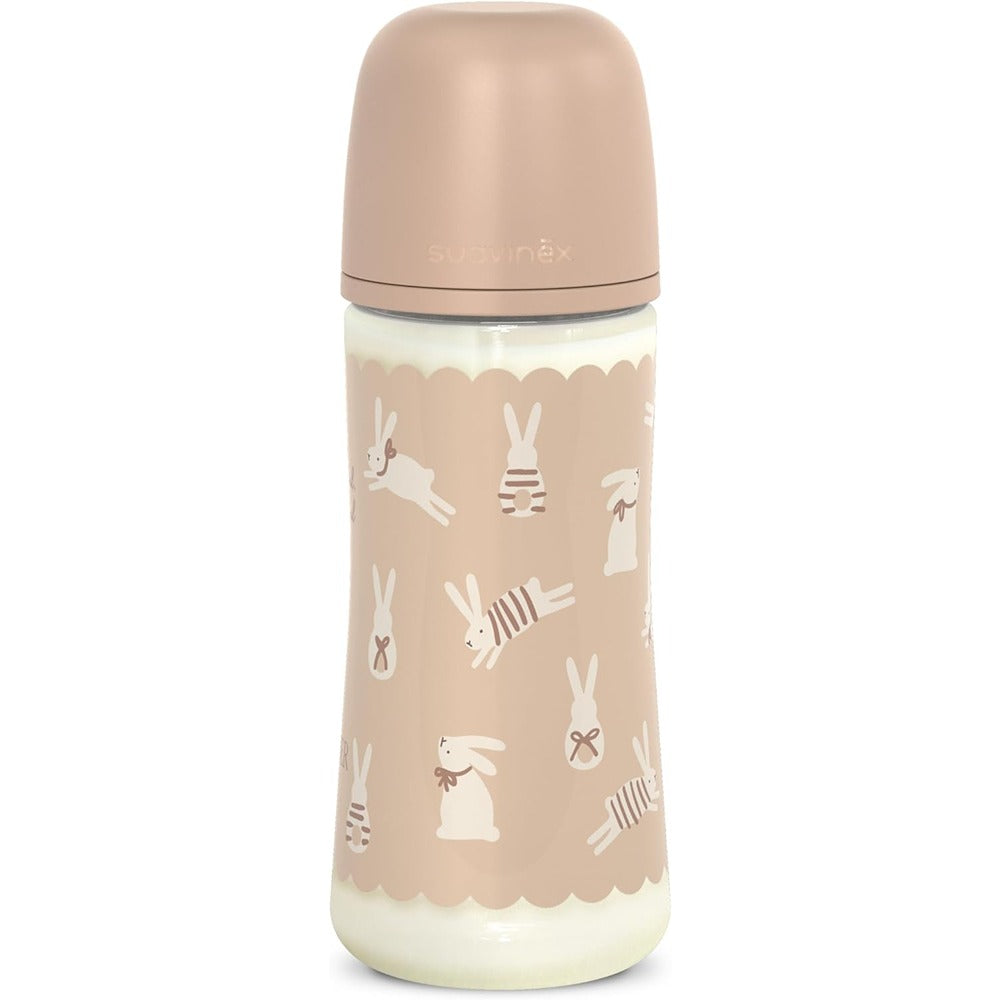 Suavinex wonderland Biberon Tettarella In Silicone Flusso Denso Coniglio Neutro 360 ml 6+ Mesi