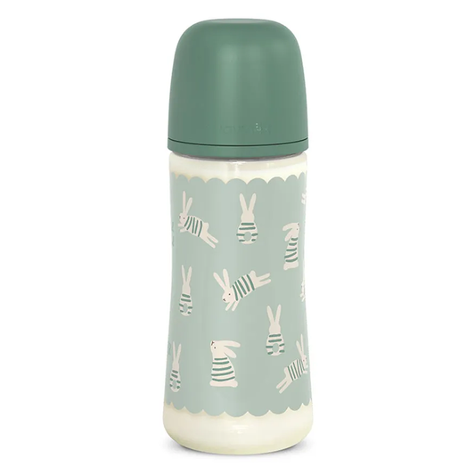Suavinex wonderland Biberon Tettarella In Silicone Flusso Denso Coniglio Verde 360 ml 6+ Mesi