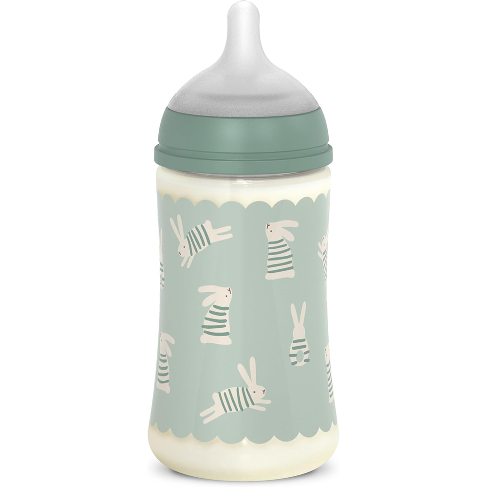 Suavinex wonderland Biberon Tettarella In Silicone Flusso Denso Coniglio Verde 360 ml 6+ Mesi