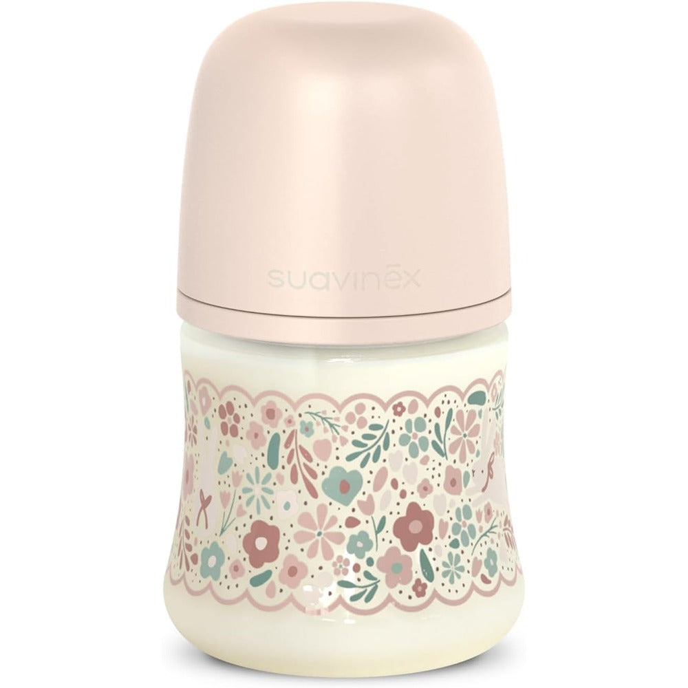 Suavinex wonderland Liberty Biberon Tettarella In Silicone Flusso Lento Rosa 150 ml 0+ Mesi