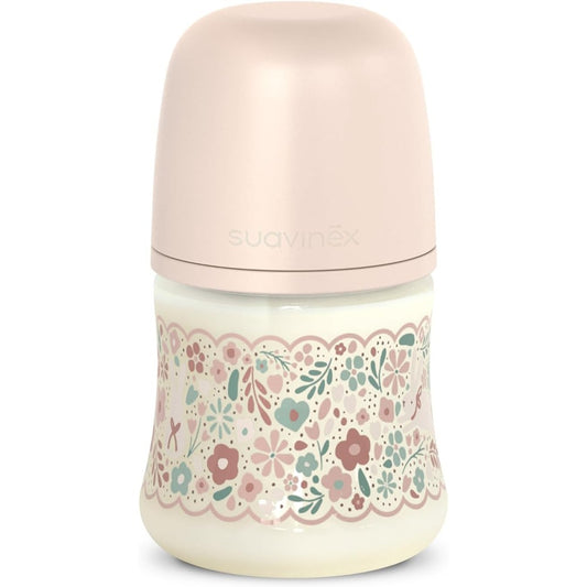 Suavinex wonderland Liberty Biberon Tettarella In Silicone Flusso Lento Rosa 150 ml 0+ Mesi
