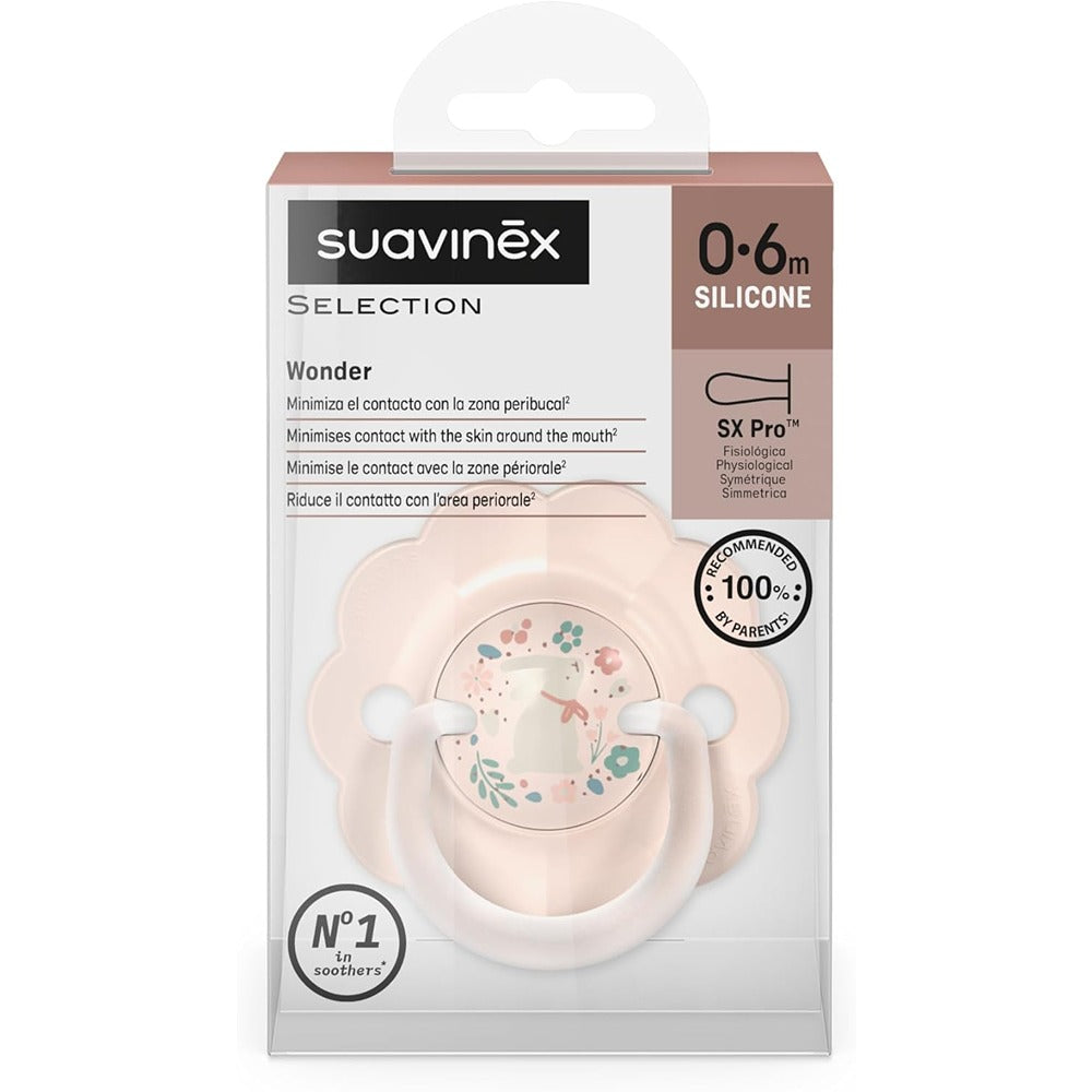 Suavinex Wonder Succhietto Tettarella In Silicone SX Pro Rosa 0-6 Mesi