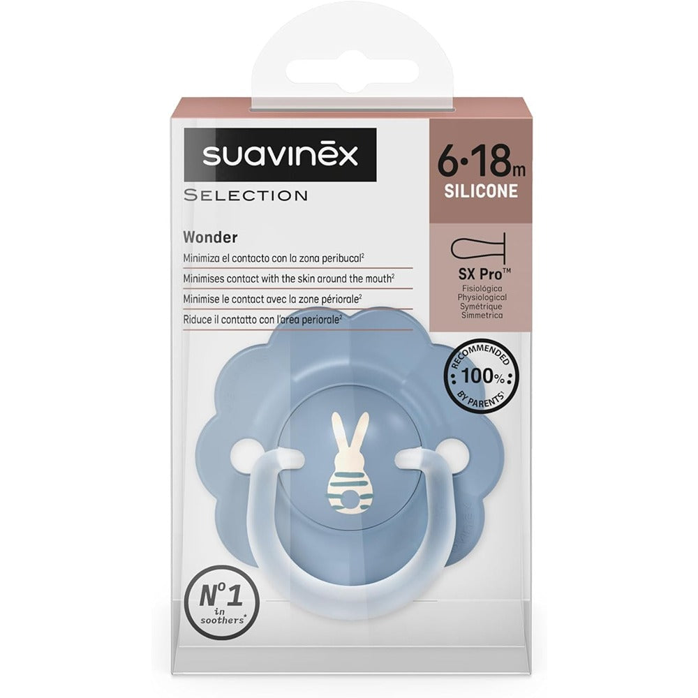Suavinex Wonder Succhietto Tettarella In Silicone SX Pro Blu 6-18 Mesi