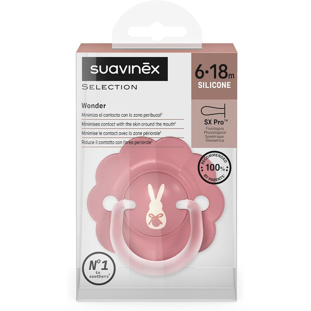 Suavinex Wonder Succhietto Tettarella In Silicone SX Pro Rosa 6-18 Mesi